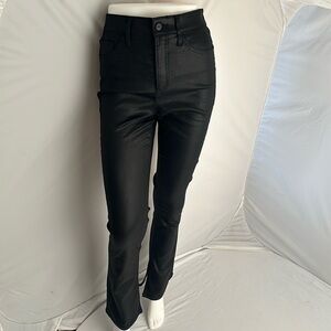 Express Skyscraper high waist modal blend coated black pants